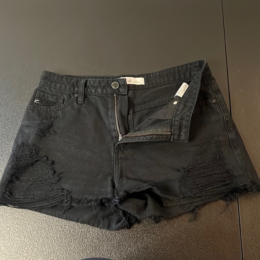 KAN Can Black Jean Shorts SZ Medium
